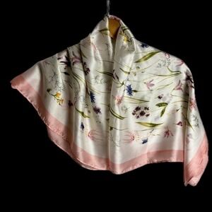 Unbranded Women's Scarf/Wrap Multi-colored Wildflowers Watercolor 35" X 35" Pink